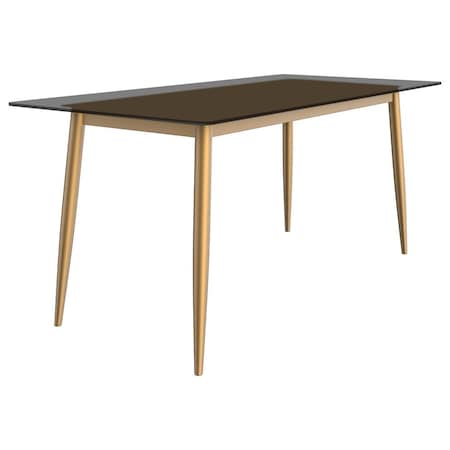 Leisuremod Rectangular 70.86 in W, 29.5 in L, Glass/Steel, Clear ZTBG-71CL-G