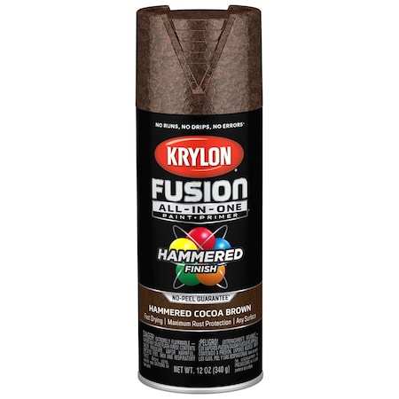 Fusion All-In-One 12 Oz Krylon Cocoa Brown Paint & Primer Spray Paint, Hammered K02785007