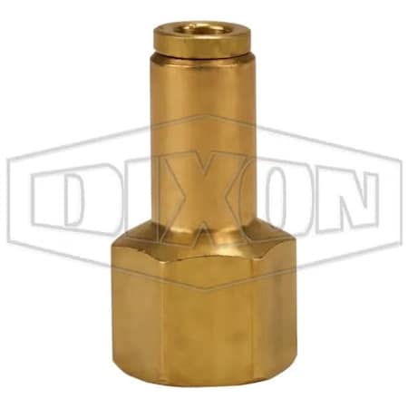 Dixon Push-In Connector, 1/4 x 3/8 in Nominal, FNPT x Tube, Brass, Domestic 6612X8