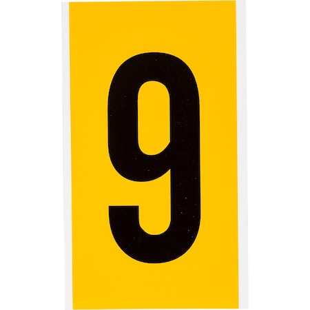 Brady Outdoor Vinyl 6 in Black on Yellow Numbers 9 Card 1570-9