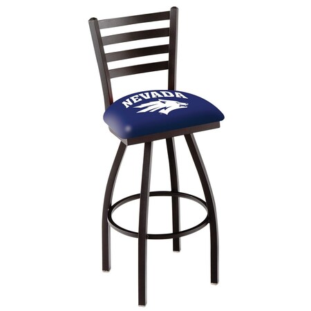 Holland Bar Stool Co 25" Blk Wrinkle Nevada Swivel Bar Stool, Ladder Back L01425NevaUn