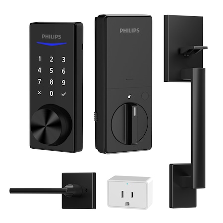 Philips Bluetooth Touchscreen Smart Deadbolt with Wi-Fi Bridge & Handle - Matte Black DDL240X15HBGZHB