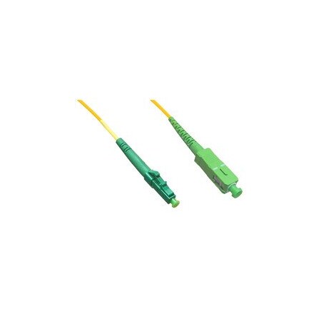 Cable Wholesale LC/APC to SC/APC OS2 Simplex 2.0mm Fiber Optic Patch Cord, OFNR, Singlemode 9/125, Yellow LCSC-00305