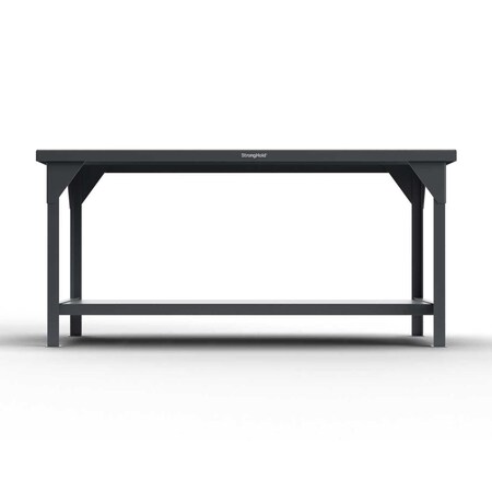 Strong Hold 7 GA Industrial Shop Table with Adjustable Legs and UHMW Top T6036-AL-UHMW