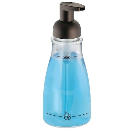 Idesign Basic Foaming Soap Dispenser, 14 oz Capacity, Plastic, Clear, Bronze 50104