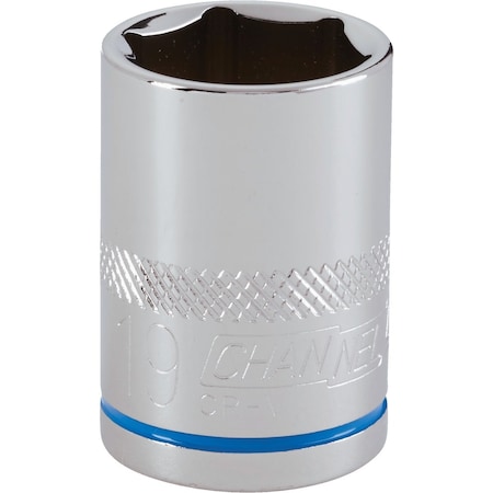 Channellock 1/2'' Drive 19 mm 6-Point Shallow Metric Socket 302814