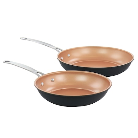 Gibson Home Chestnut 2 Piece Nonstick Carbon Steel Frying Pan Set in Copper 128684.02