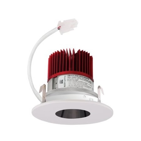 Elco Lighting 4in LED Light Engine, Pinhole Trim, 1250lm, 3000K, Black with White Trim E429C1230B2