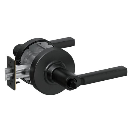 Schlage Grade 1 Entrance Cylindrical Lock, Less Cylinder, Latitude Lever with Rose, Matte Black Finish PC53L LAT 622