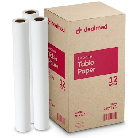 Dealmed Table Paper, Smooth, 21 X 125', 12PK 782121