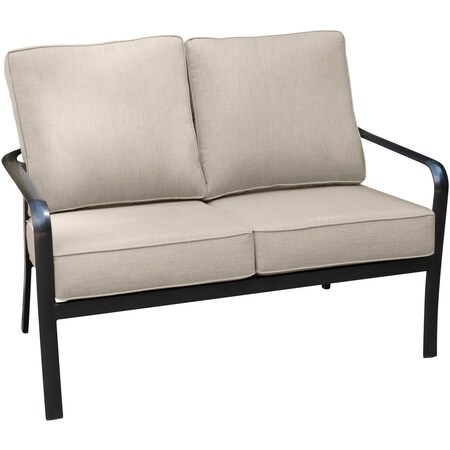 Hanover Cortino Aluminum Loveseat with Plush Sunbrella Cushions CORTLVST-GMASH