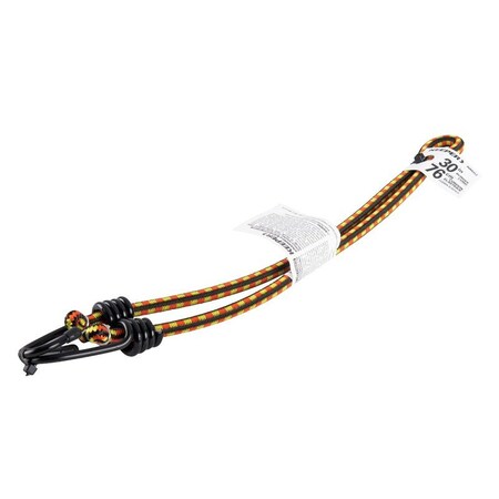 Keeper Bungee Cord, 30 in L, Rubber, Orange/Yellow, Hook End A06031Z