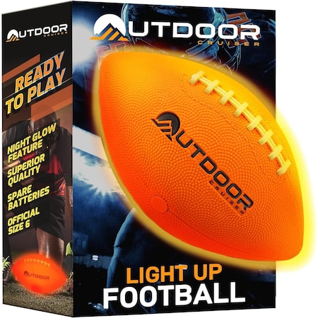 Outdoorcruiser Light Up Football-Waterproof Rubber Construction Glow in The Dark, Glows Up to 30 HrsTap Activation OCRGB6