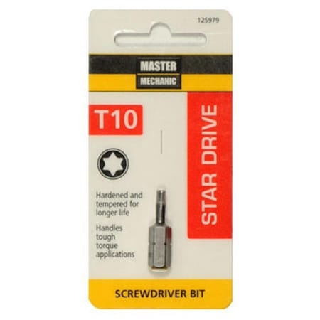 Disston 1 in. Torx 10 Master Mechanic Insert Bit Tip 125979