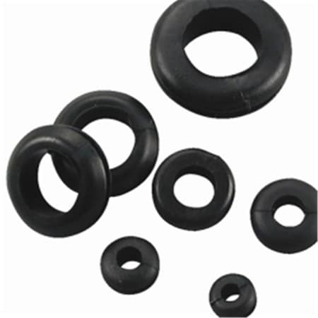 Pinpoint 13 Piece 0.25 in. Thru 0.37 in. Black Vinyl Grommets - Assorted PI3541135