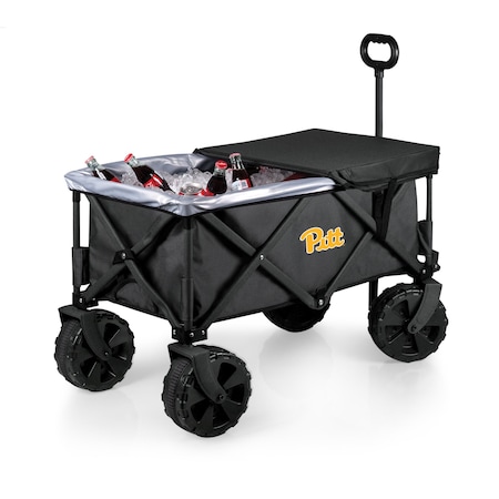 Picnic Time Family Of Brands NCAA Pittsburgh Panthers Adventure Wagon Elite All-Terrain Folding Beach Wagon 741-85-679-504-0