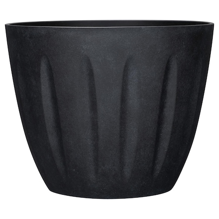 L&G 12.8 in. H X 16 in. W X 16 in. D X 16 in. D Polyresin Spritzer Planter Black PVI8016TKJ