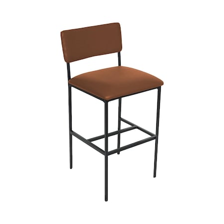Bfm Seating Meghan Barstool, Grade 4 Upholstered Seat & Back - Steel Frame - Sand Black Finish JS33BM2142-2142SB