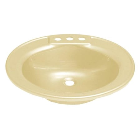 Lippert 17 x 20 in. 3 Faucet Holes Oval Lavatory Sink - Parchment LIP209358