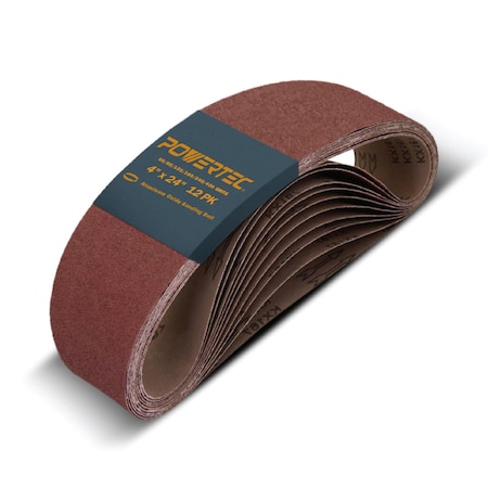 Powertec 4 in W, 24 in L, Aluminum Oxide, Brown 110002N