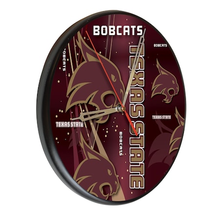 Holland Bar Stool Co Texas State University 13" Solid Wood Clock WClkPBlkTexsSt