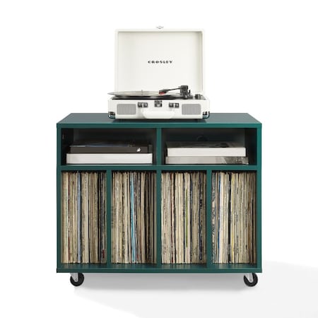 Crosley Carlo Rolling Record Player Stand With Vinyl Storage CF1134-DT
