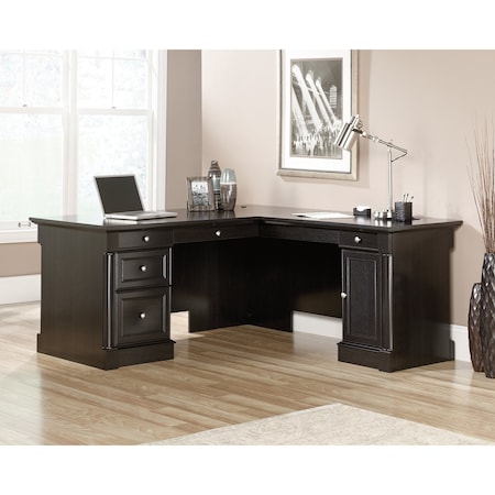 Sauder L-Shaped Home Office Desk, 29.606 in H, 68.74 in W X Wind Oak 417714