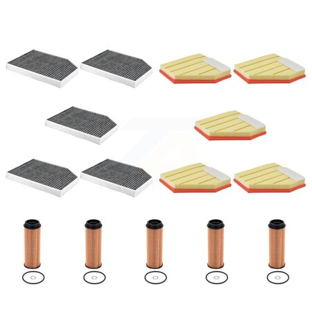 Pur 5x Air + 5x Cabin + 5x Engine Cartridge Oil Filter 15 Total Kit For ...