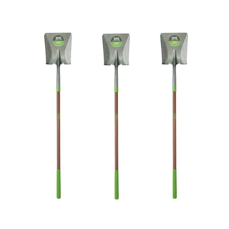Ames 47 in. Fiberglass Handle Steel Blade Transfer Shovel, Comfort Step, 3-Pack 10000-07555