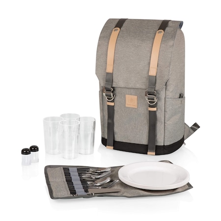 Picnic Time Family Of Brands PT-Frontier Picnic Backpack, Heathered Gray 533-40-105-000-0