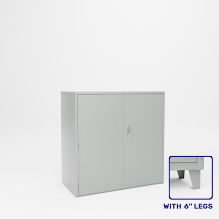 Pucel Heavy Duty Storage Cabinet with 6 in Legs, 48 in W x 54 in H x 24 in D, Black HDSC-4848-24-2L