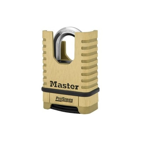 Master Lock Co Carded Resettable Shrouded Brass Padlock 1177D
