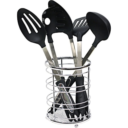 Home Basics Chrome Plated Steel Cutlery Holder CH00458