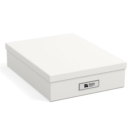 Bigso Oskar Fiberboard Label Frame Document Letter Box, 3.3 x 10.2 x 13.8 in, White, 5PK 945145541