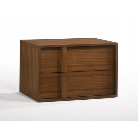 Homeroots 19" Solid Wood and Wood Two Drawer Nightstand 473024