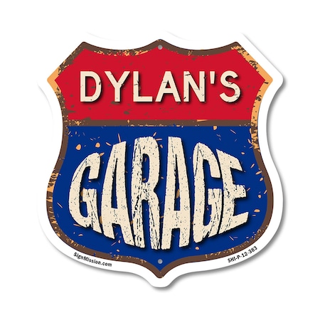 Signmission Dylan's Garage, 12 Inch X 12 Inch, Plastic Sign SHI-P-12-383-DYLAN