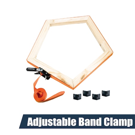 Powertec 15 ft. Adjustable Band Clamp w/ Ratchet, Non-Marring Corners, 1000 lb Capacity 72071