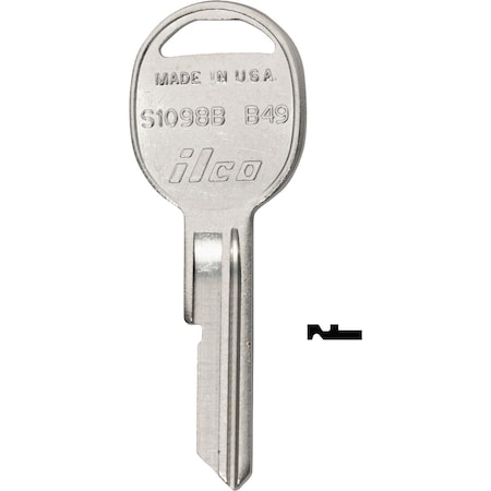 Ilco GM Nickel Plated Automotive Key B49 / S1098B, 10PK IAL3283101B