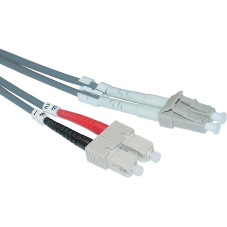 Cable Wholesale LC/UPC to SC/UPC OM2 Duplex 2.0mm Fiber Optic Patch Cord, OFNR, Multimode 50/125, Orange LCSC-11015