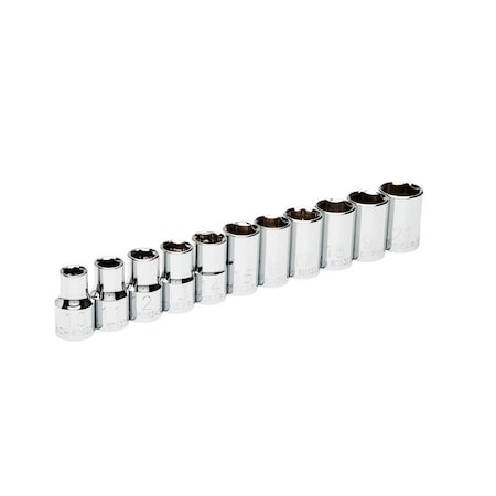 Gearwrench 80702 Standard Socket Set, Alloy Steel, Full Polish Chrome 80702G