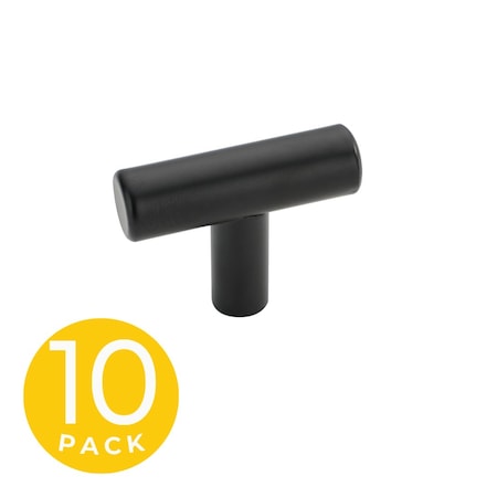 Sapphire 1.5 in. Modern T-Shaped Matte Black Cabinet Hardware Knob, 10PK SP-TBK10-MB-10
