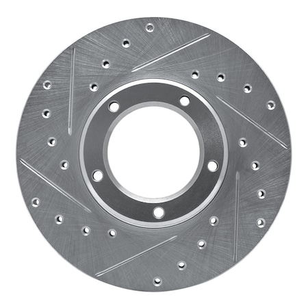 Dynamic Friction Co DFC Brake Rotor - Drilled and Slotted - Silver 631-76098L
