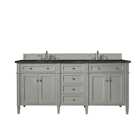 James Martin Vanities Brittany 72" Double Vanity, Urban Gray, w/ 3 CM Phantome Eclos Top 650-V72-UGR-3PHT