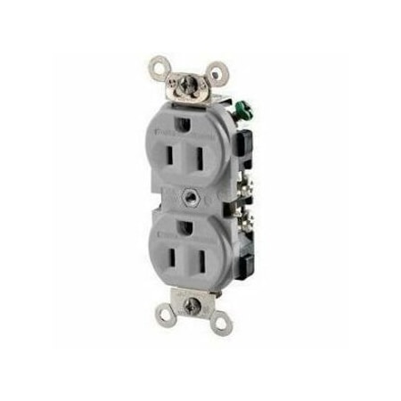 Leviton 15A Duplex Receptacle 125Vac 5-15R Gy TWR15-GY