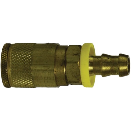 Midland Industries Hose Coupler, 1/4 in 3/8 in Push-On Hose Barbed, Brass 28532