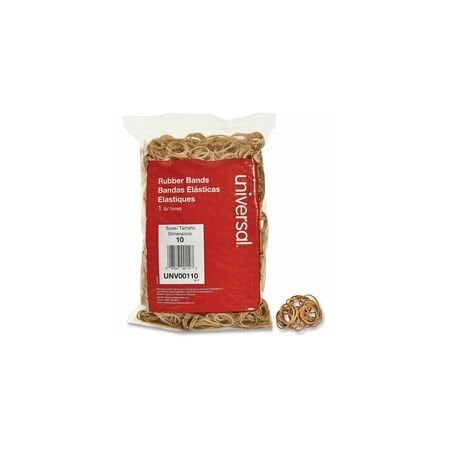 Universal Rubber Bands, Size 10, 0.04" Gauge, Beige, 1 lb Box, 3400PK UNV00110