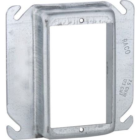 Raco Mud Ring, 1 Gang, Galvanized Zinc, Square Box Type 774