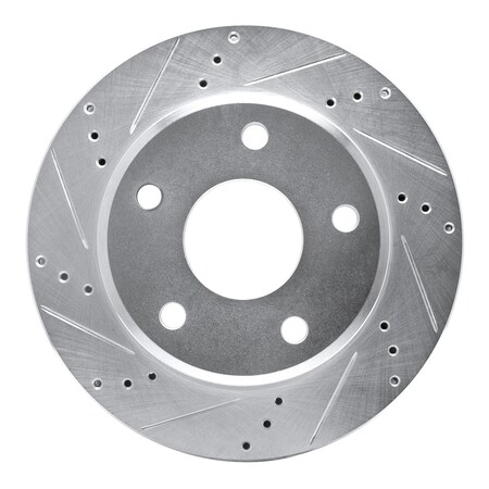 Dynamic Friction Co DFC Brake Rotor - Drilled and Slotted - Silver 631-40105L