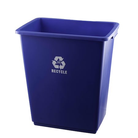 Recycle Collection 28 Qt. Wastebasket, Blue/White, 12PK R4031BR