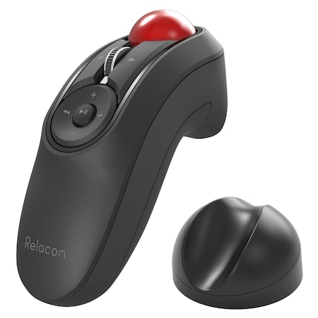 Elecom Relacon Bluetooth Handheld Trackball, For Both Handded, 10 Buttons, TV, Presentation, Game, PC & MAC M-RT1BRXBK